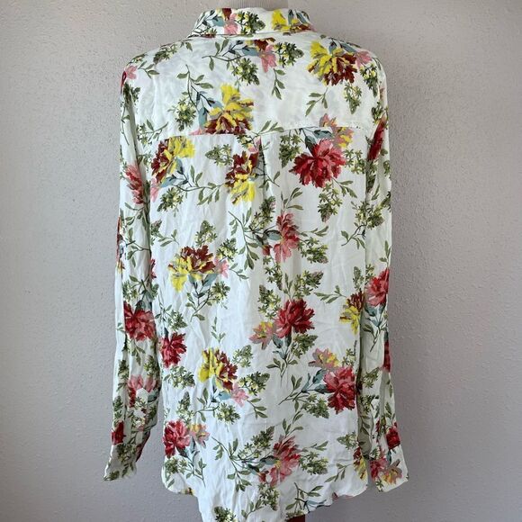 NWT Lucky Brand Floral Button Down Shirt Size L - Picture 6 of 8